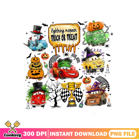 Lightning McQueen Halloween Trick Or Treat PNG, Disney Cars PNG, Halloween PNG