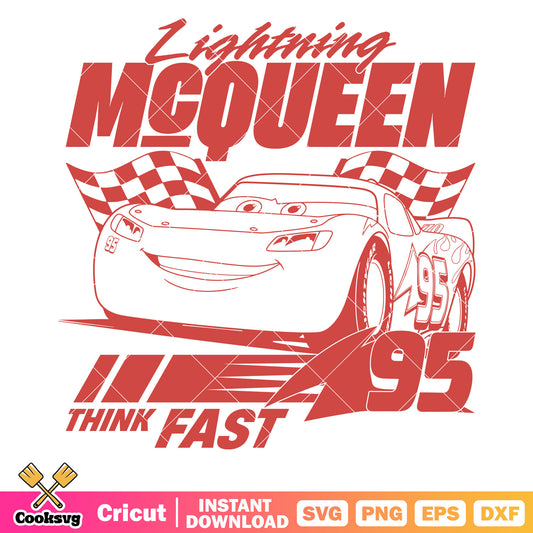 Lightning mcqueen 95 disney svg, 95 lightning mcqueen​ svg