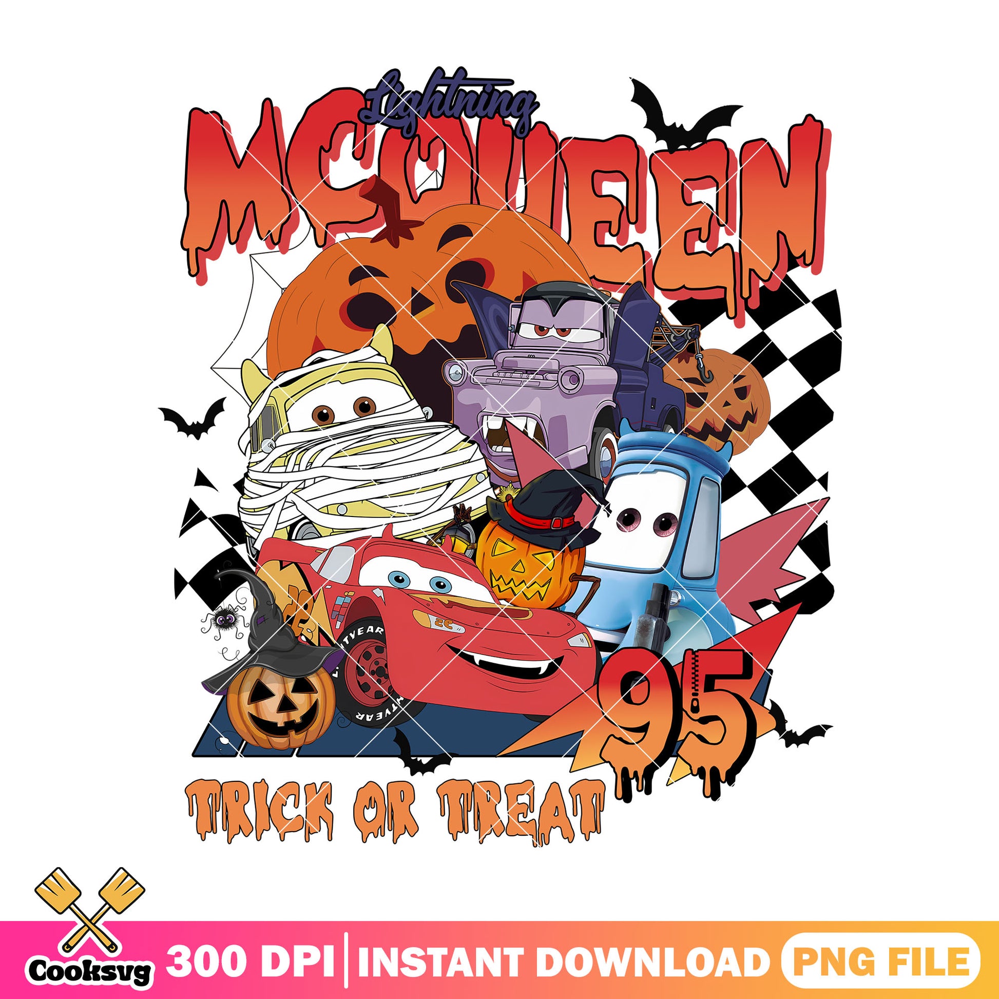 Lightning mcqueen trick or treat png, pixar car png, halloween spirit png