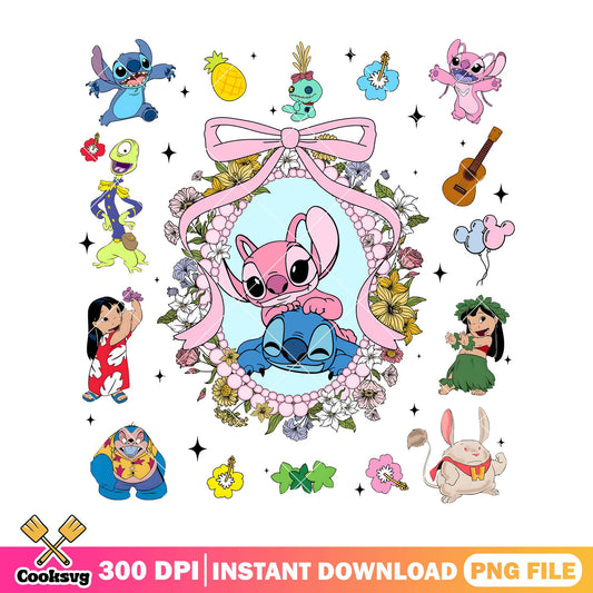 Lilo and stitch mirror disney png, pink mirror png, stitch vibes png