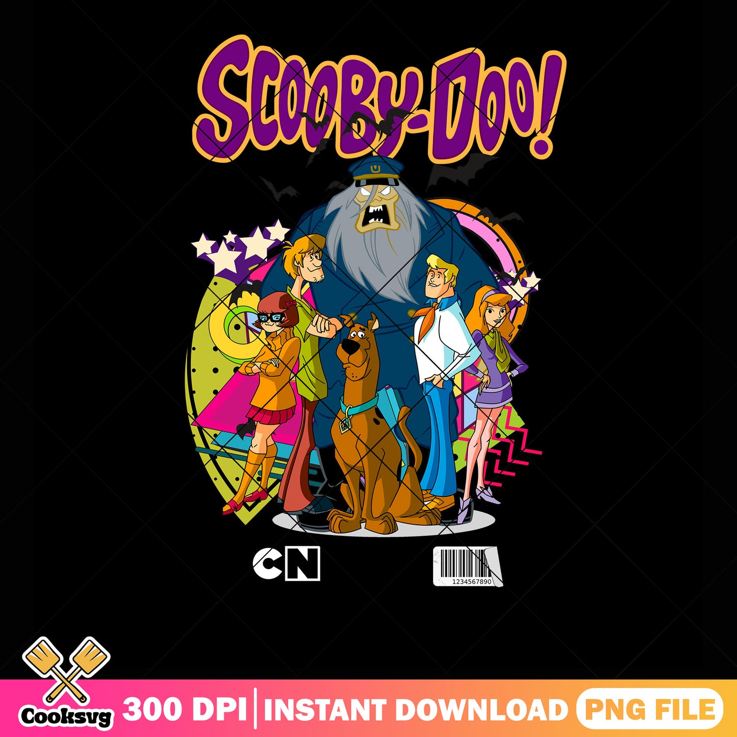 Lineup character scoby doo png, scary wizard png, Cartoon Network png