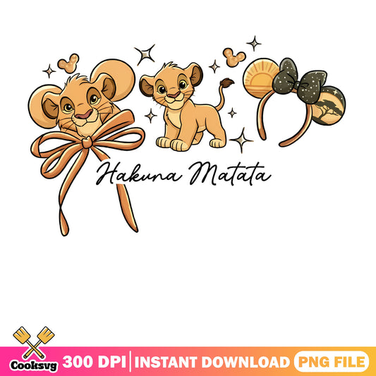 Lion King Hakuna Matata PNG, Simba Disney PNG, Mickey Ears PNG