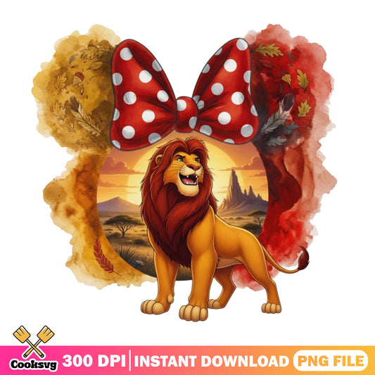 Lion King Simba Minnie Ears Bow Disney PNG, Simba PNG, Disney PNG