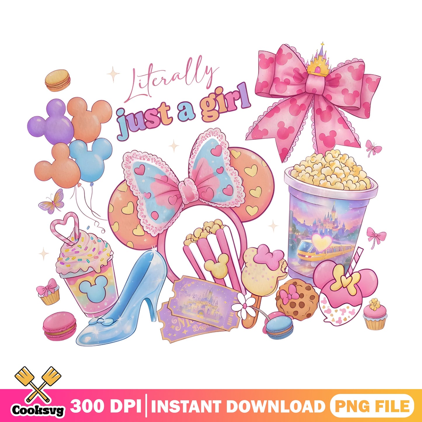 Literally Just A Girl Disney PNG, Minnie Ears PNG, Disney PNG