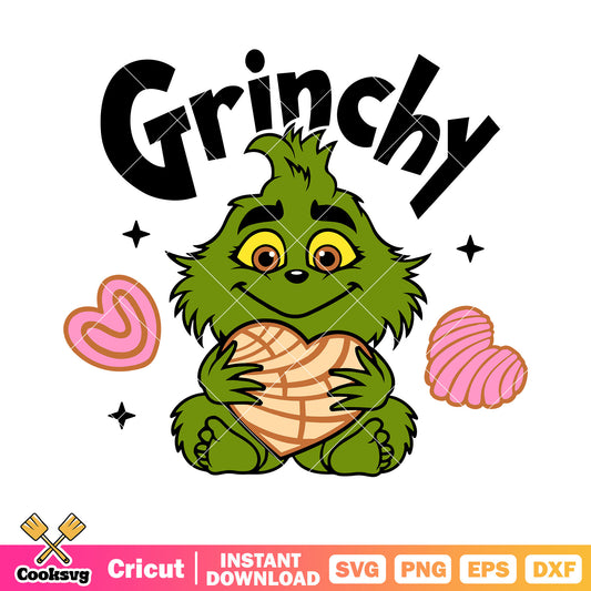 Little baby grinchy svg, pink heart svg, starry night svg