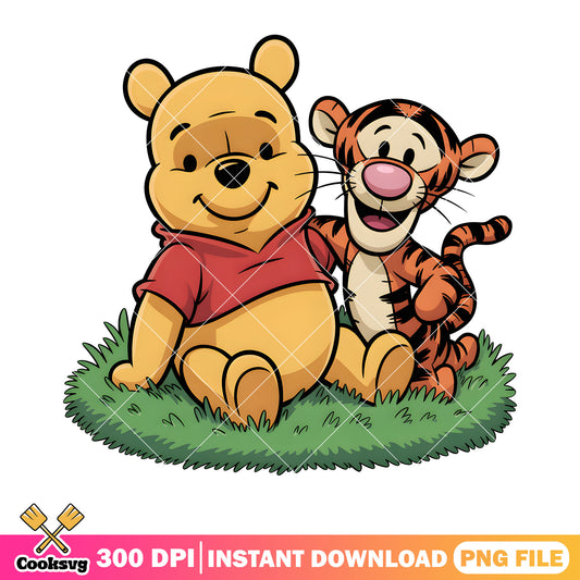 Little best friends winnie png, disney tiger png, pooh friends png