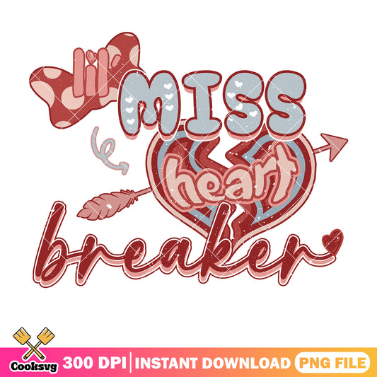 Little miss heart breaker png, heart breaker png, little valentine png