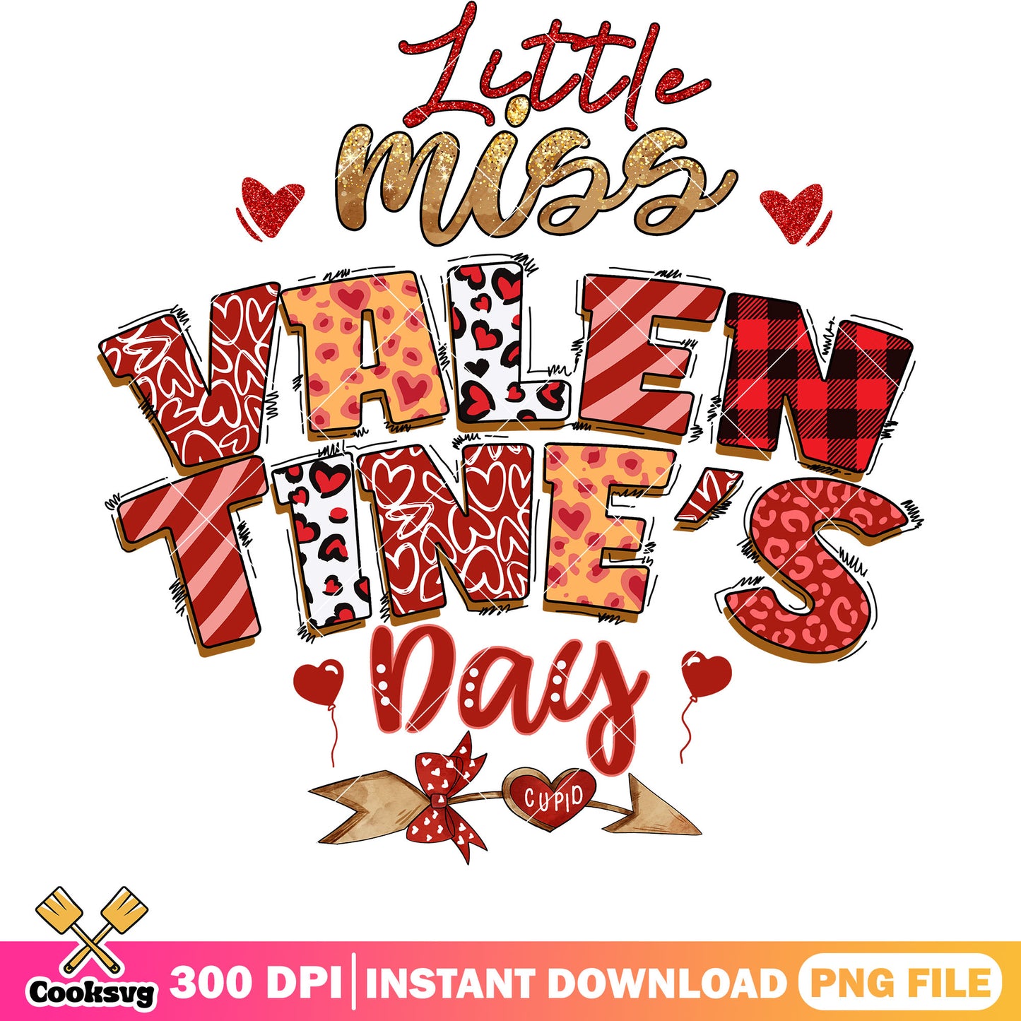 Little miss valentine day png file, little miss thing png, valentine day png