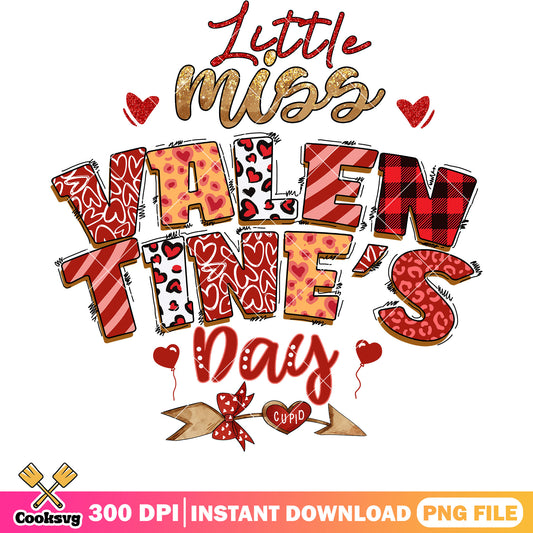 Little miss valentine day png file, little miss thing png, valentine day png