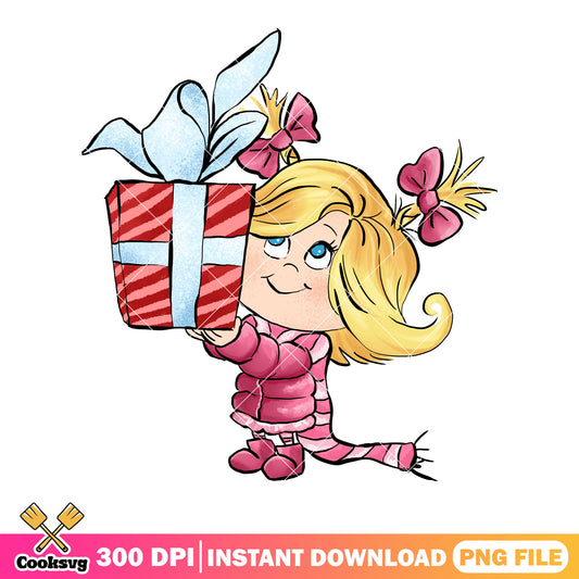 Little pretty cindy lou png, christmas gifts png, merry grinchmas png