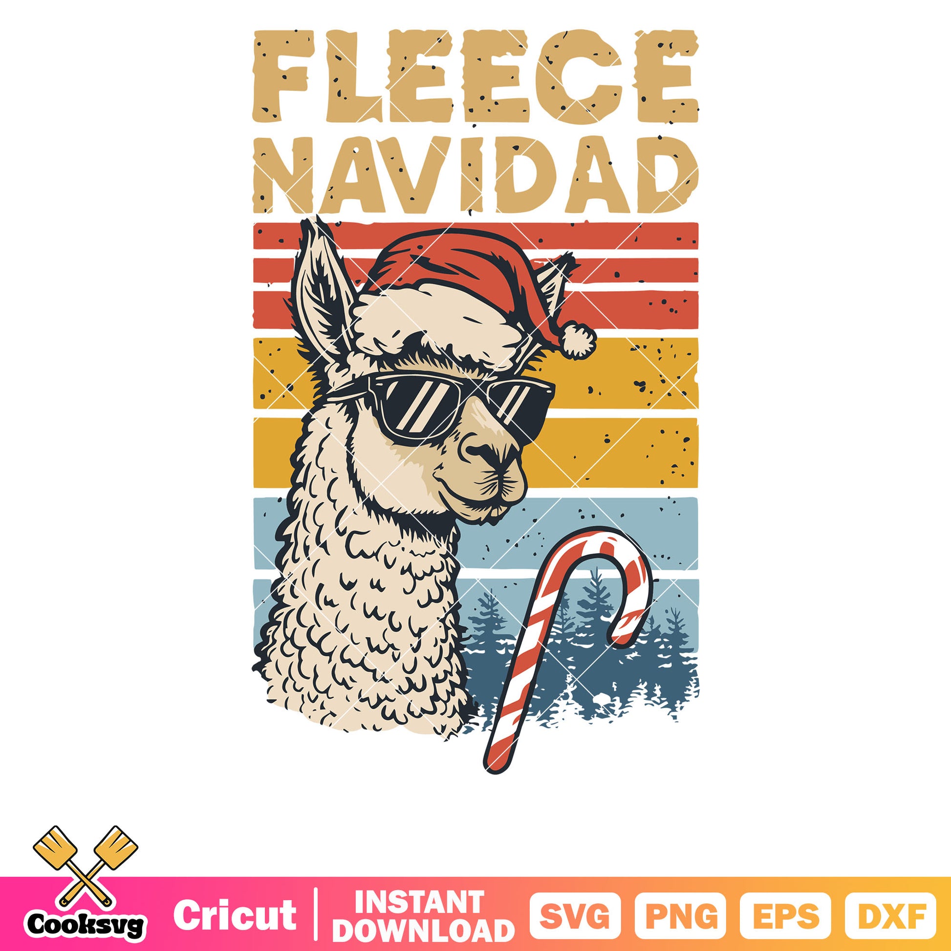 Llama christmas fleece navidad svg, llama for christmas​ svg