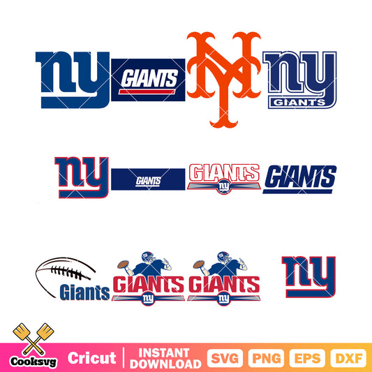 Logo giants new york bundle svg, rugby ball logo svg, batman svg
