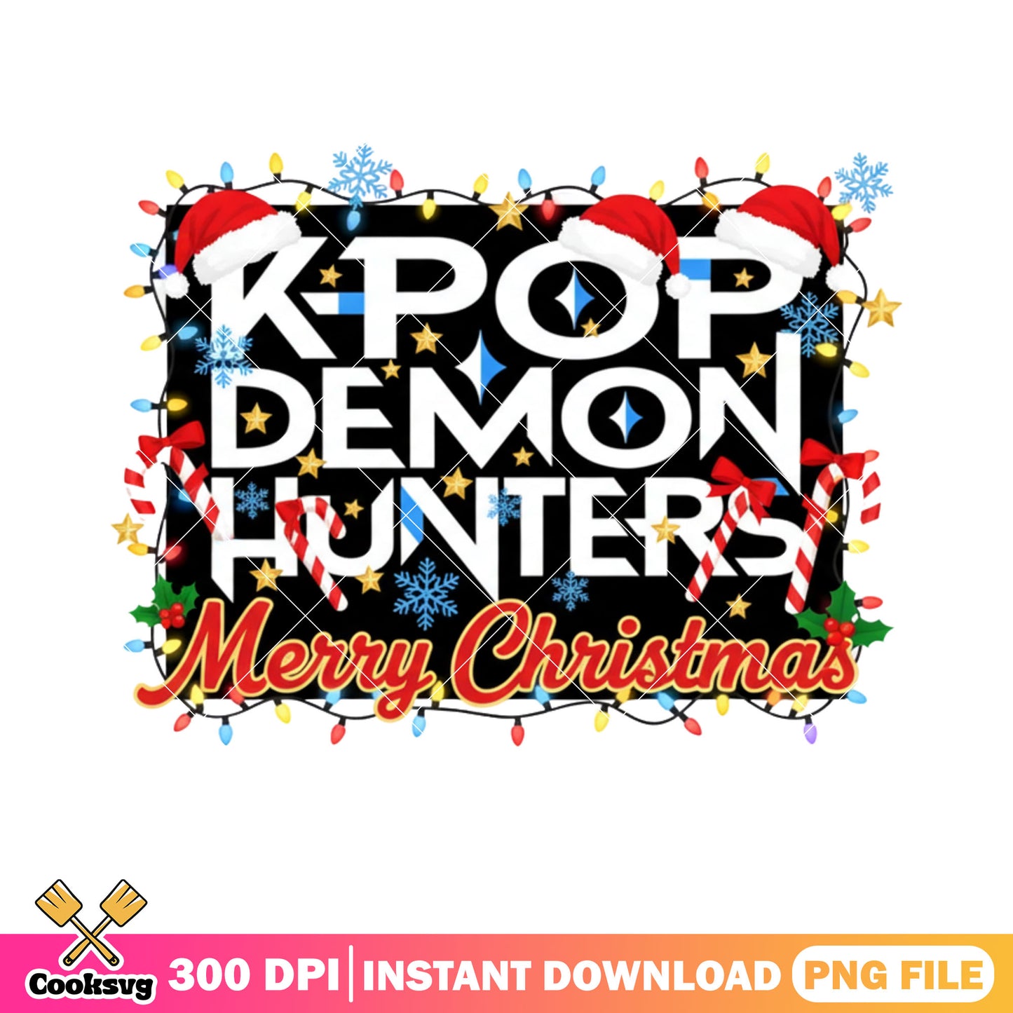 Logo kpop christmas png, kpop demon hunters png, happy christmas png