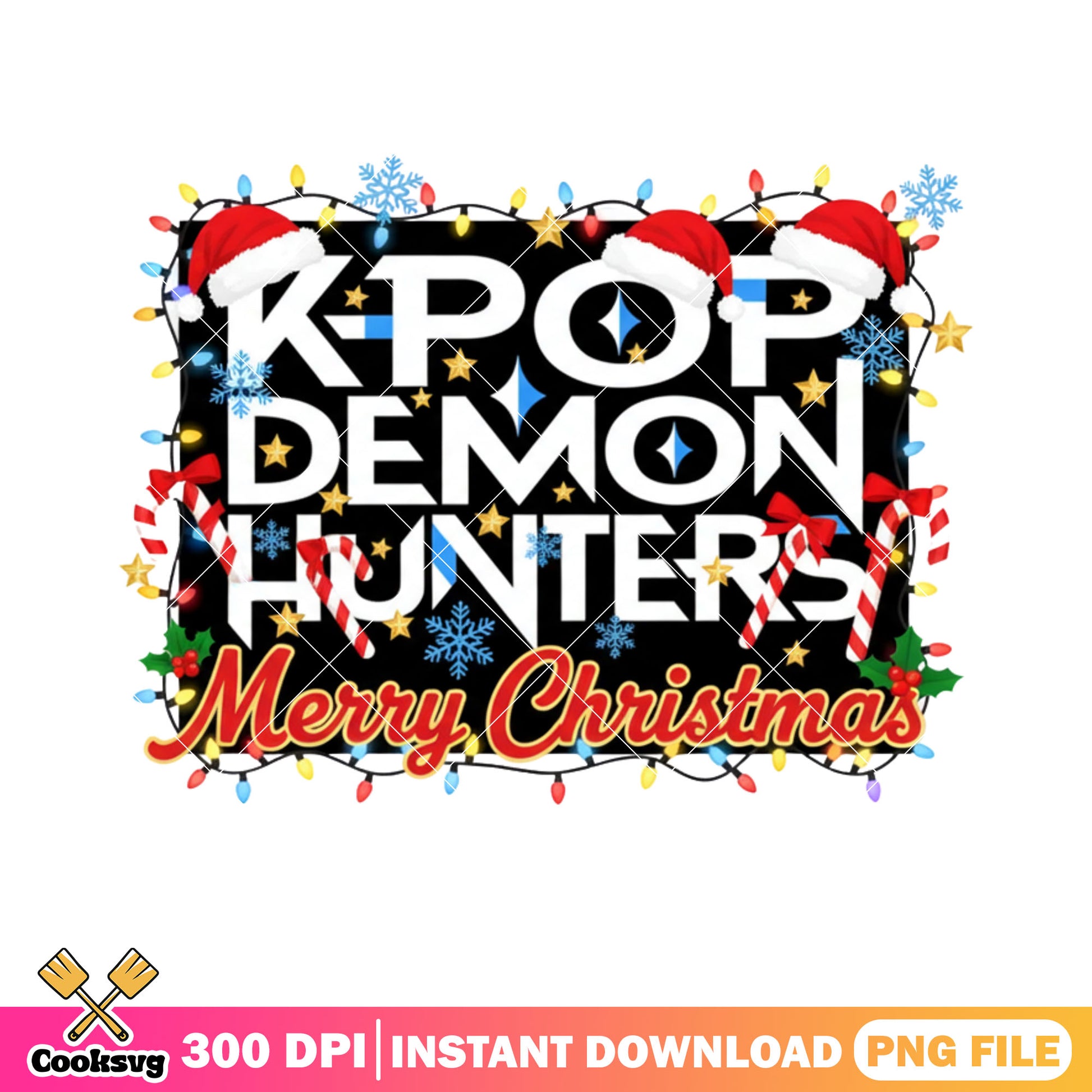 Logo kpop christmas png, kpop demon hunters png, happy christmas png