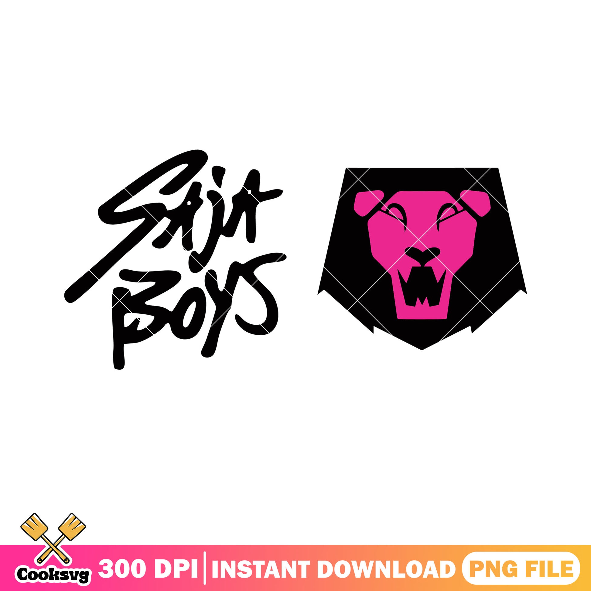 Logo saja boys black png, pink lion png, black saja boys png