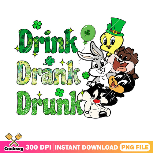 Looney tunes baby drink png, looney tunes png, st patricks day png