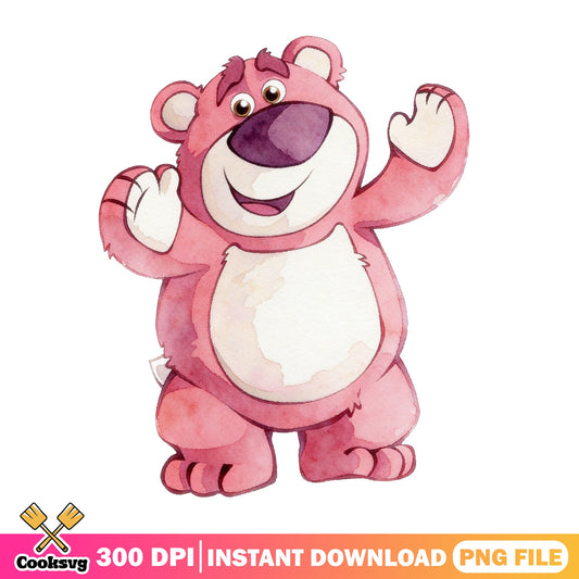 Lotso Bear Watercolor PNG, Toy Story PNG, Disney Bear PNG