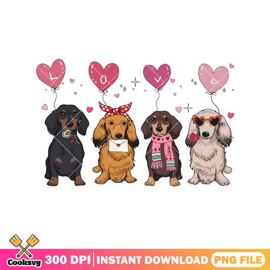 Love dog valentine day png file, love valentine png, valentine day png