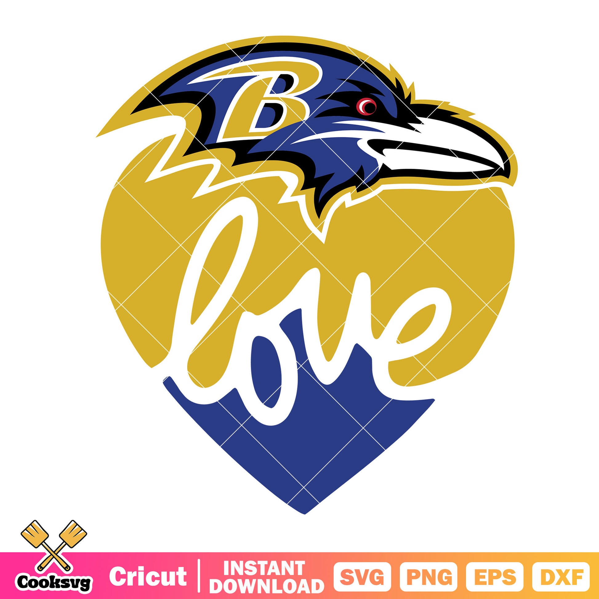 Love from the heart ravens svg. nfl football​ svg, baltimore ravens svg