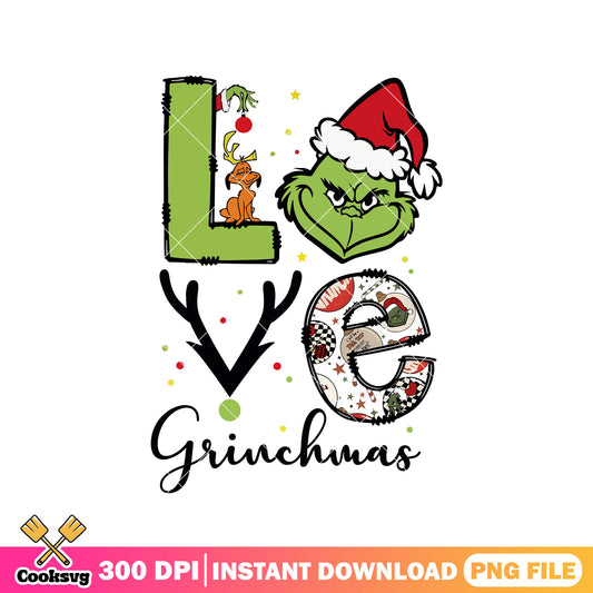 Love grinchmas season png, merry grinchmas png, love grinch png