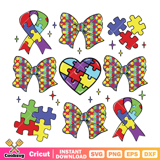 Love heart autism svg design file, peace love autism​ svg