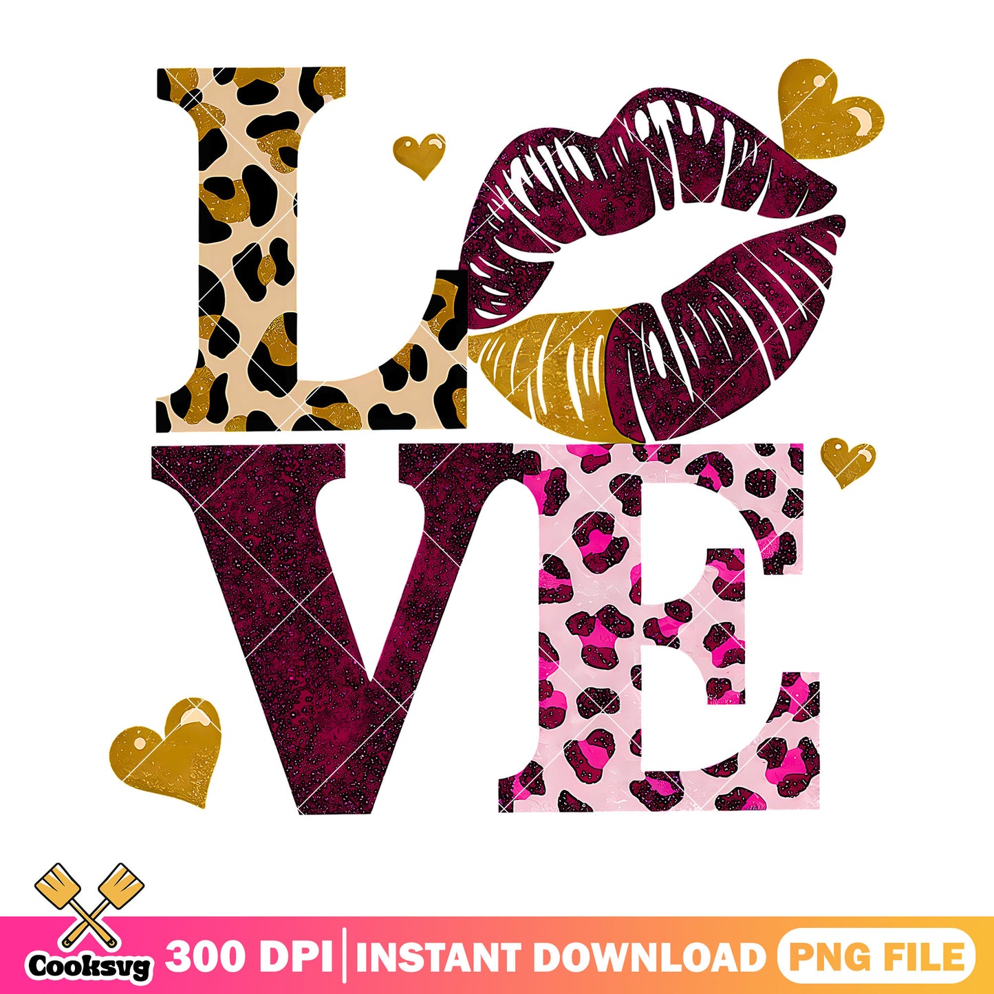 Love leopard valentines png, valentines vibes png, love vibes png