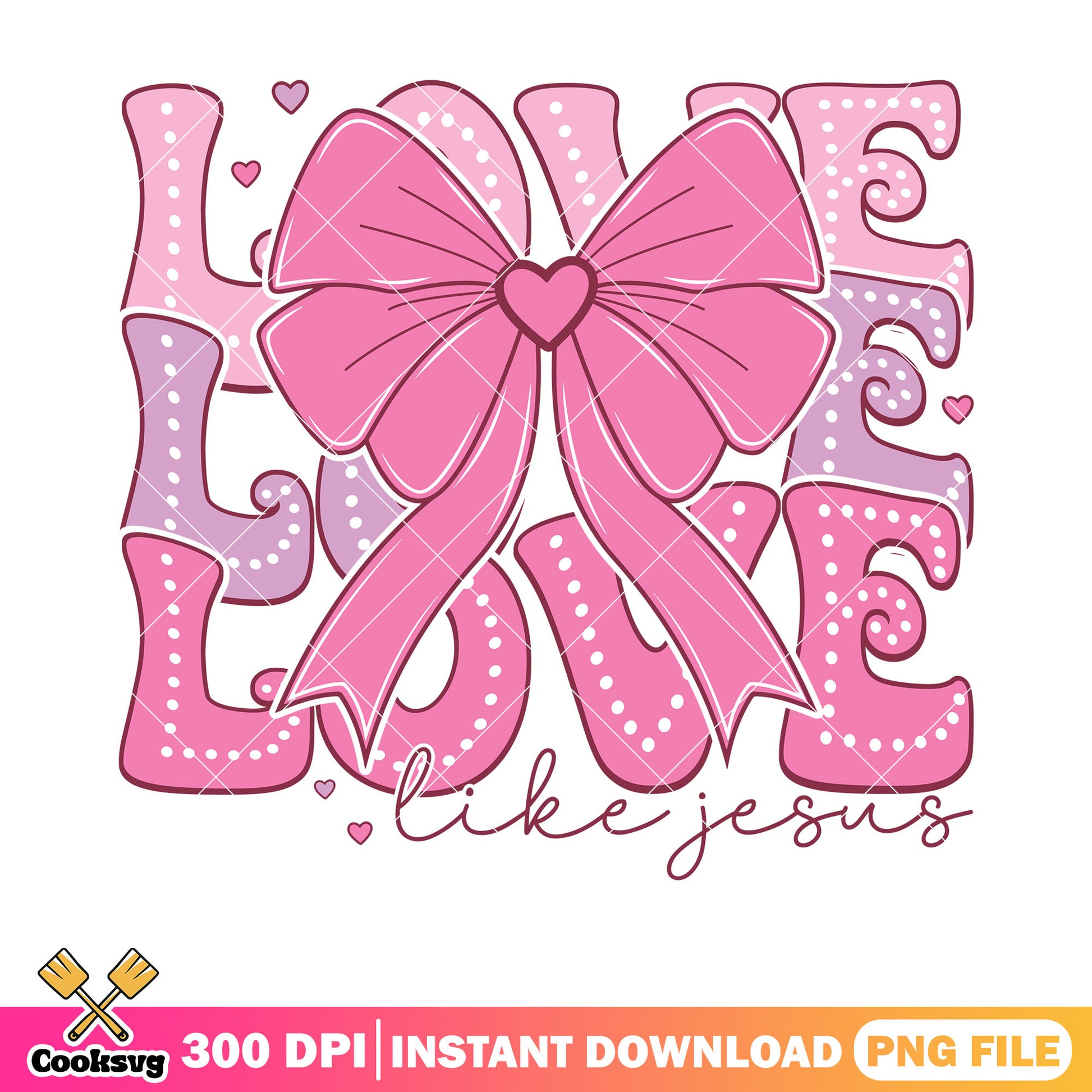Love like jesus vibes png, valentine bow png, valentine day png