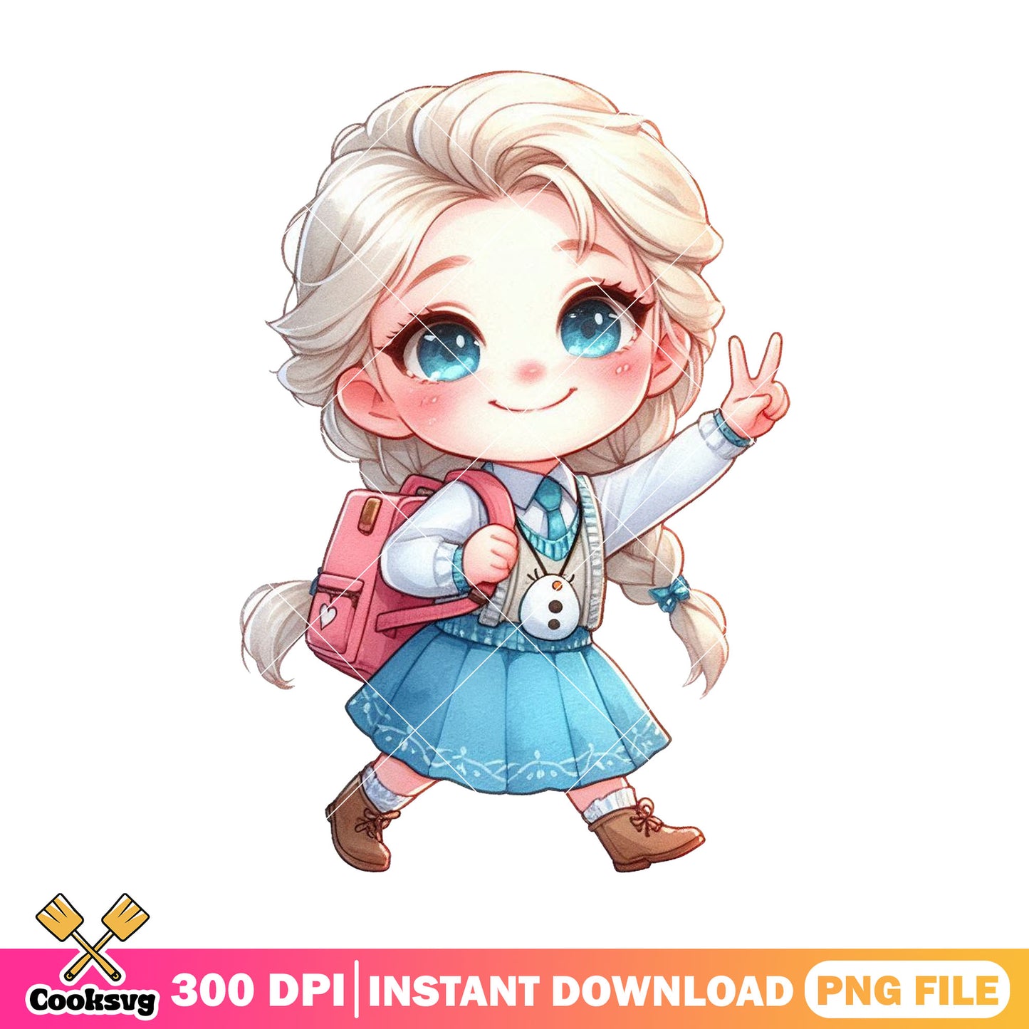 Lovely cute elsa chibi png, when back to school png, elsa cute png