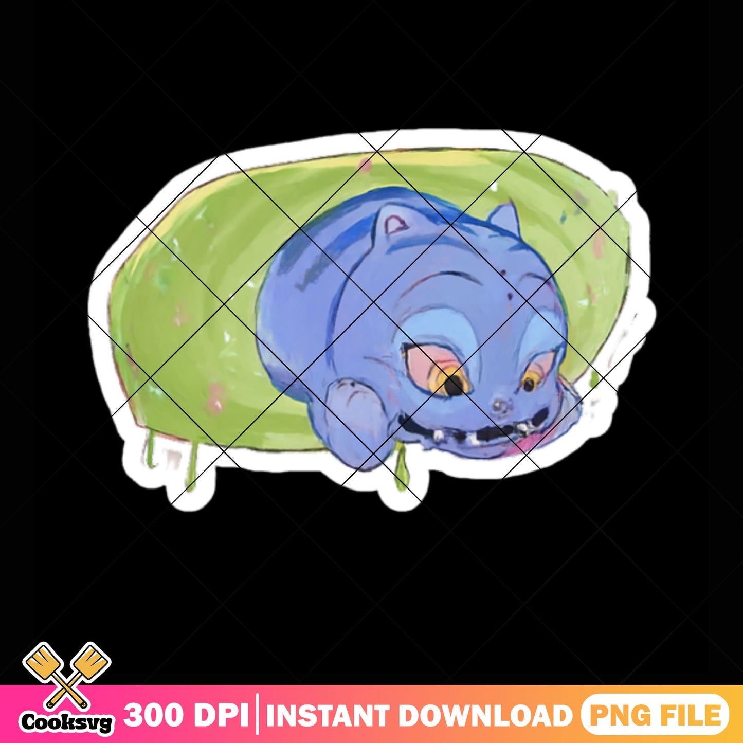 Lovely derpy tiger png sticker, derpy tiger png, kpop demon hunters png