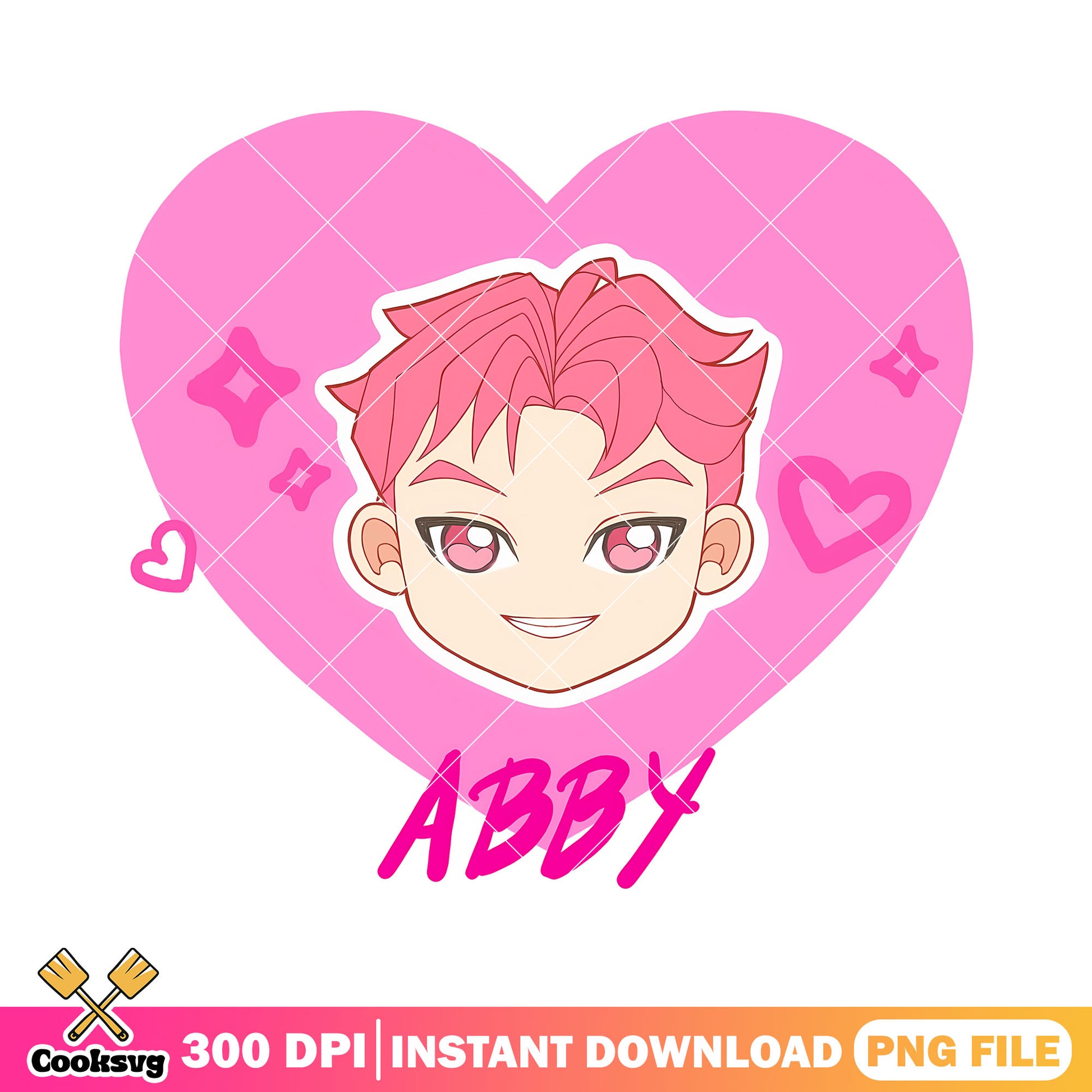 Lovely design little abby png, abby saja png, love saja boys png