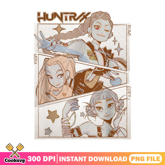 Lovely girls huntrix png, kpop zoey png, mira huntrix png