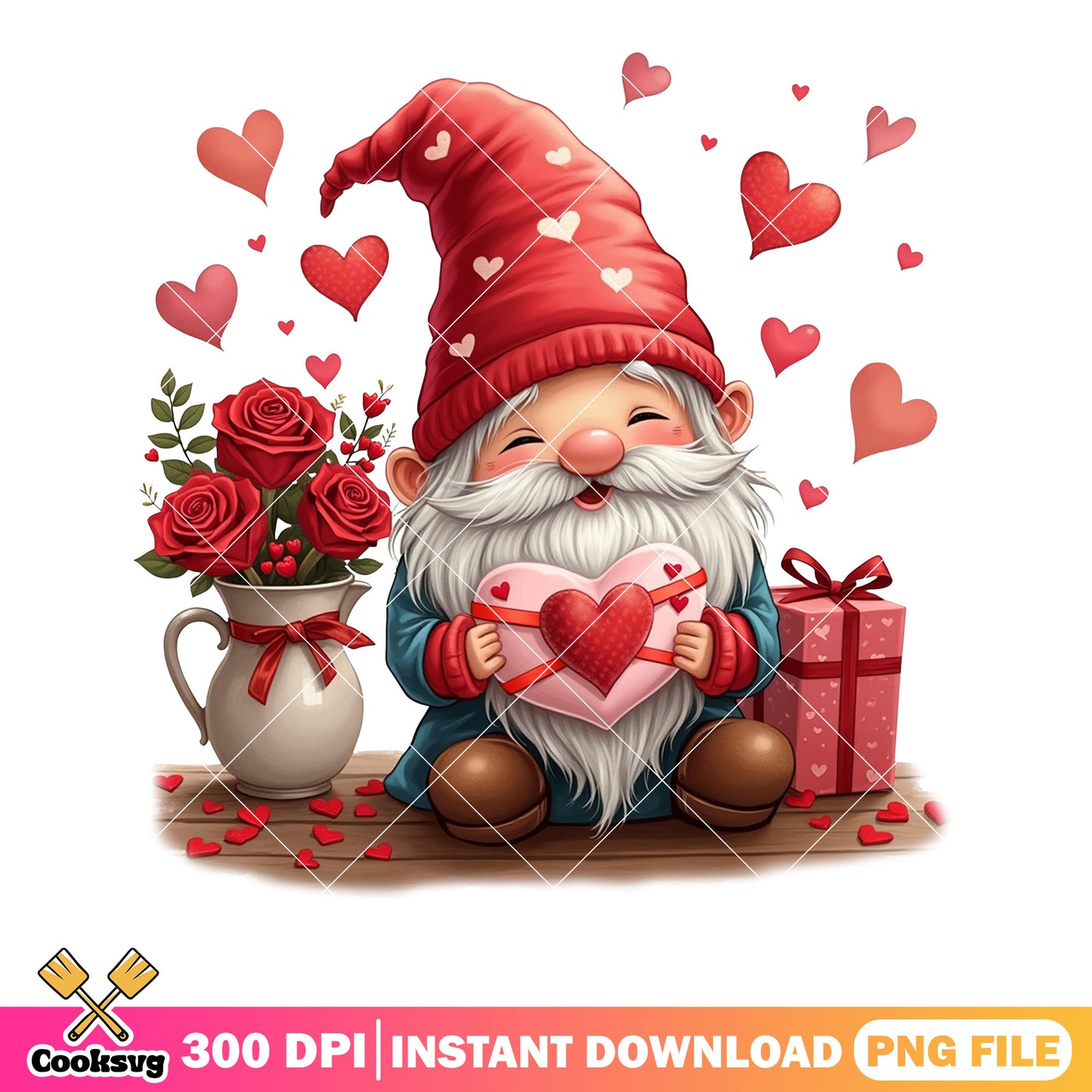 Lovely gnome gifts valentines png, valentines png, valentines gifts png