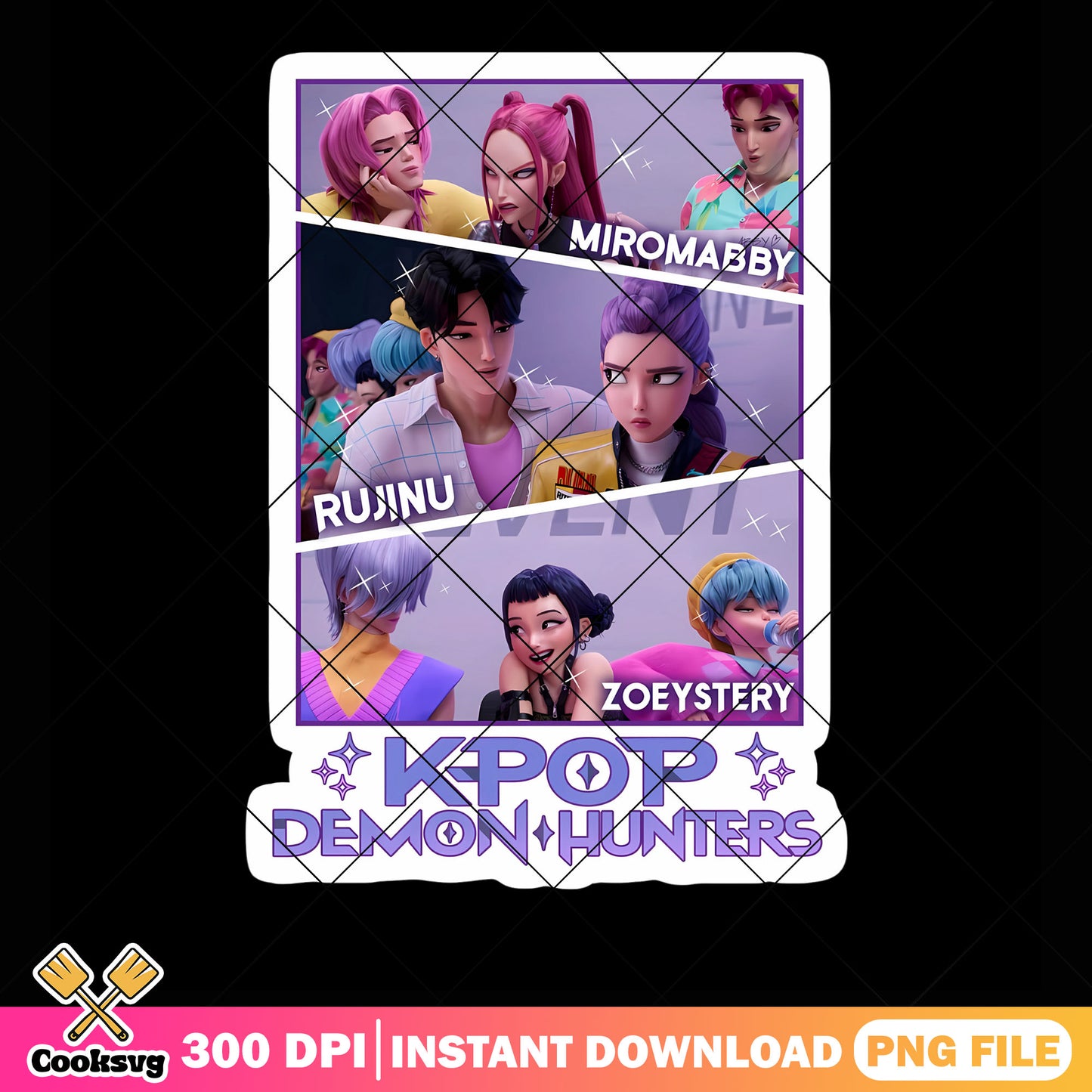 Lovely kpop couple hunter png, kpop demon hunters png, rujinu​ png