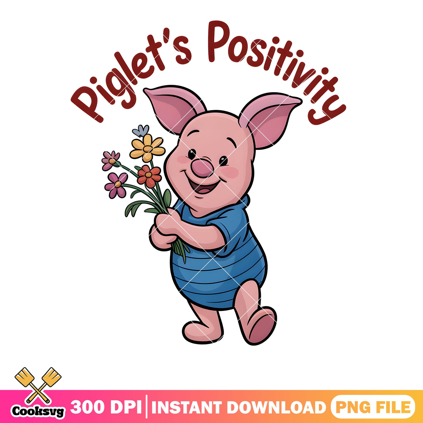 Lovely positive piglet vibes png, winnie the pooh png, disney piglet png