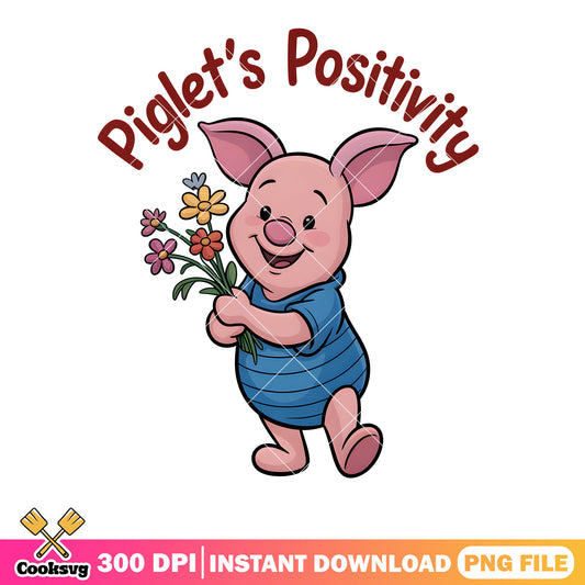 Lovely positive piglet vibes png, winnie the pooh png, disney piglet png