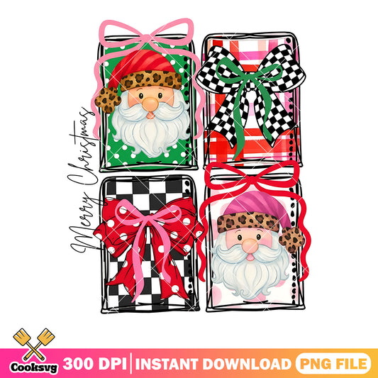 Lovely present santa png, Christmas gifts png, santa claus png