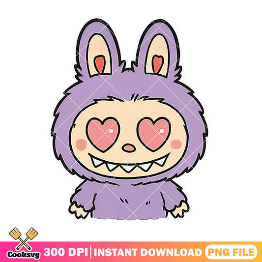 Lovely purple labubu png, labubu big into energy​ png, labubu price​ png