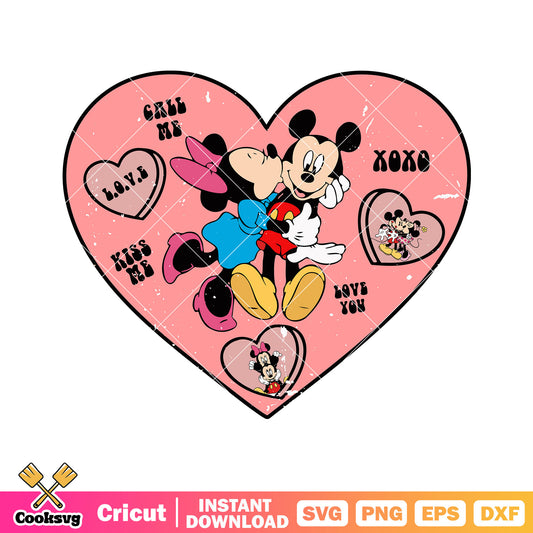 Love mickey minnie xoxo valentine svg, xoxo valentine svg