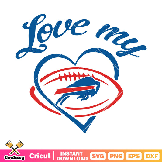 Love my buffalo svg, buffalo bills svg, american football​ svg