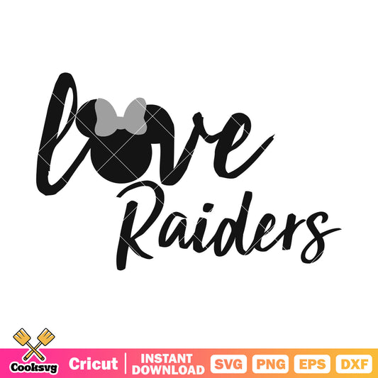 Love my raiders svg, oakland raiders svg, minnie mouse svg, 