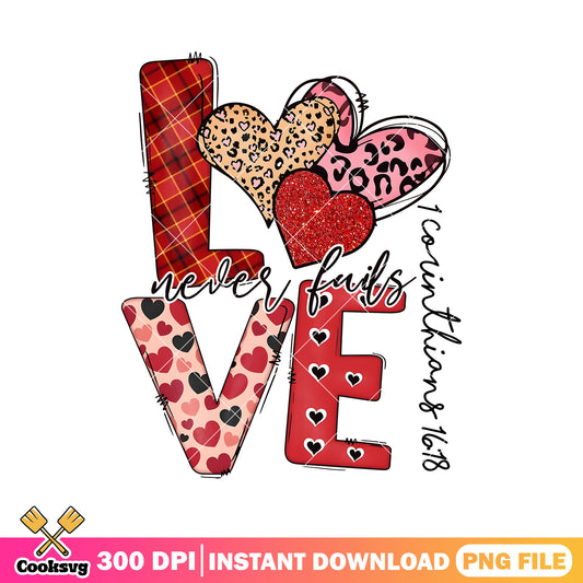 Love never fails valentine day png, love valentine png, valentine png