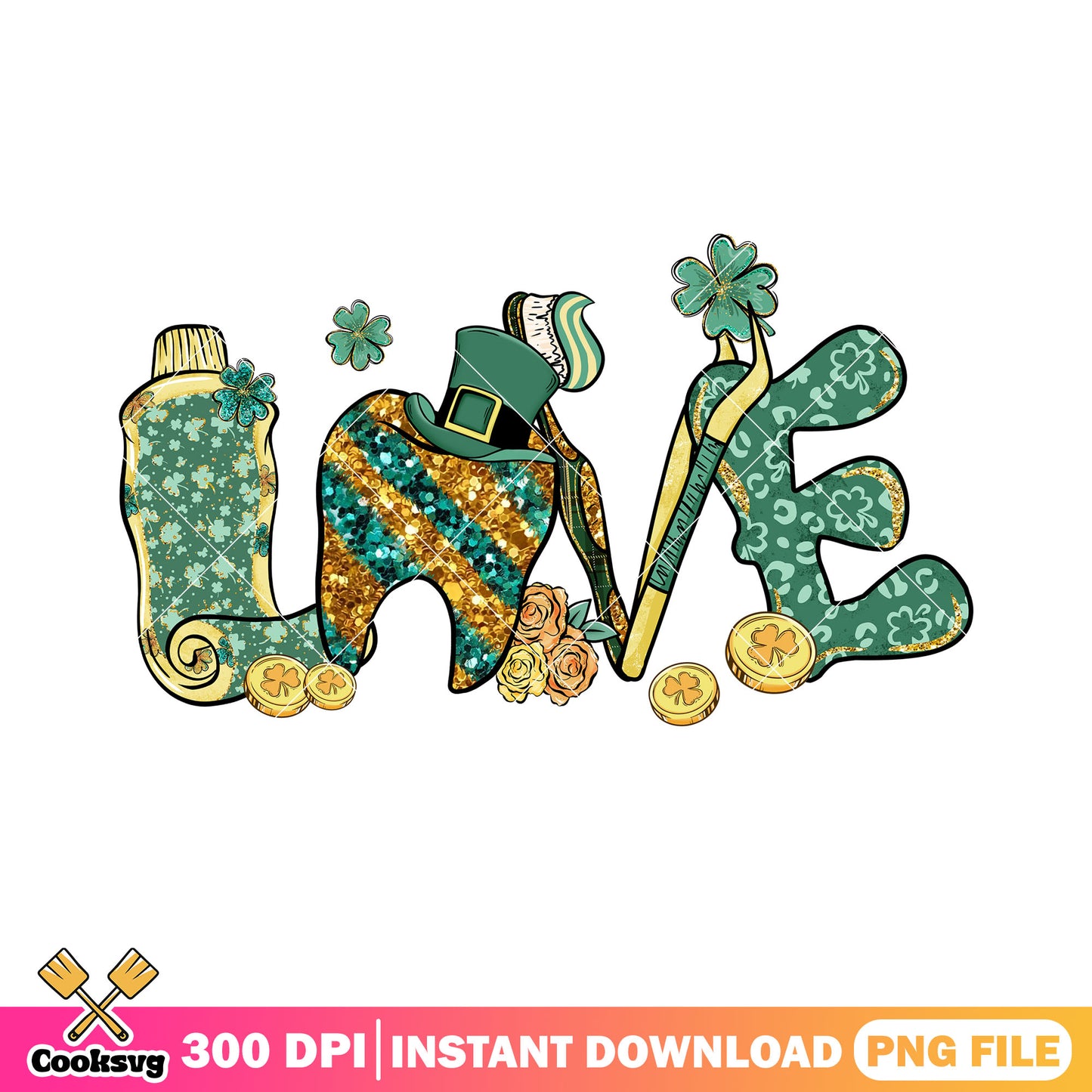 Love patricks coin png, saint patrick day png, patricks vibes png