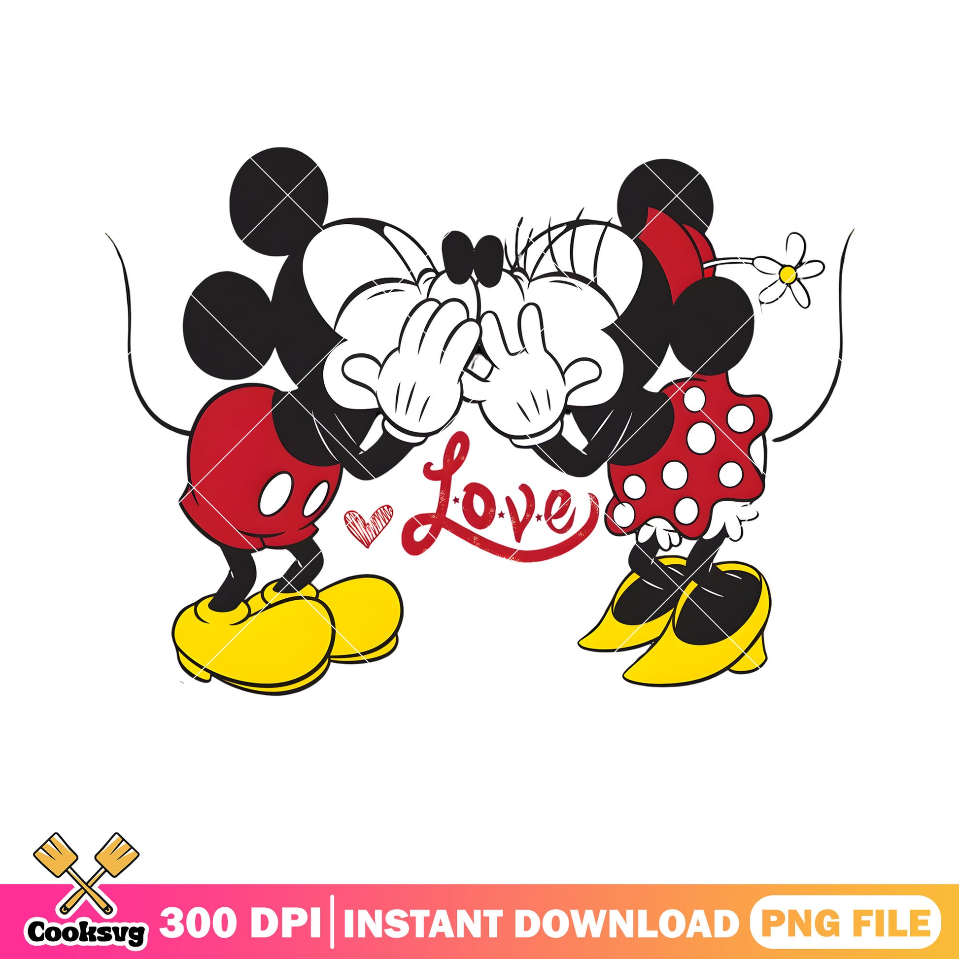 Love retro valentine mickey minnie png, love vibes png, disney valentine png