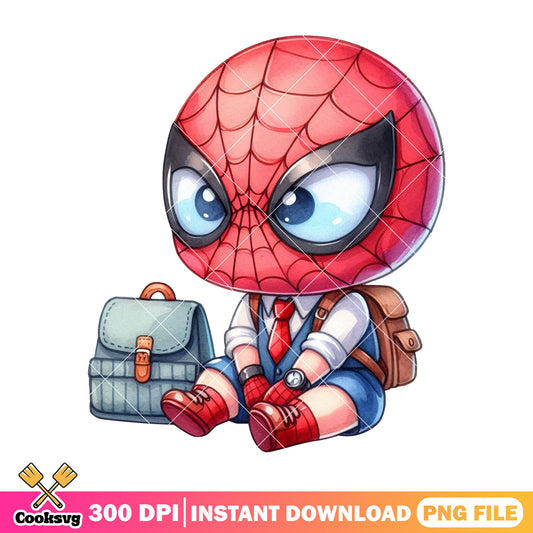 Love school spider man png, chibi spider man png, back to school png