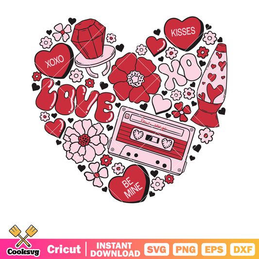 Love this red valentine vibes svg, love valentine svg, valentine vibes svg