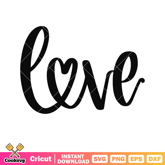 Love valentine day text svg, love valentine svg, love text​ svg