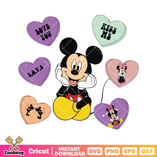 Love you valentine mickey svg, love valentine svg, mickey valentine svg
