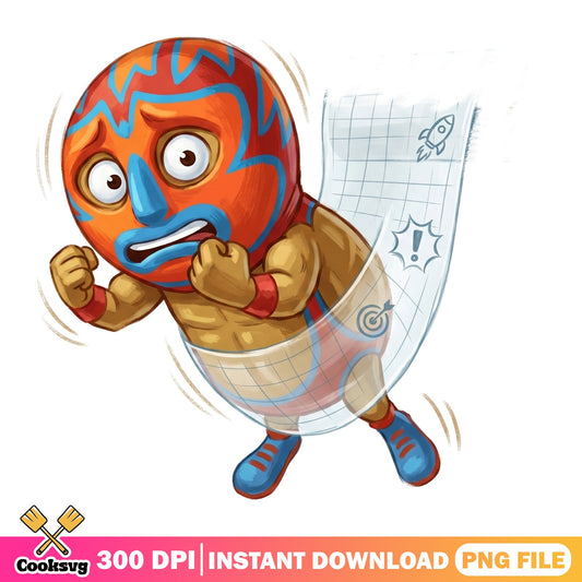 Lucha Libre Baby Wrestler PNG, Funny Luchador PNG, Wrestling PNG