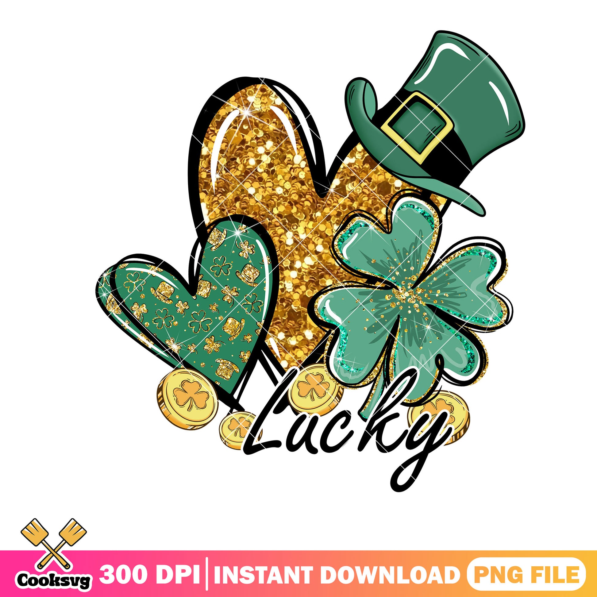 Lucky coin patrick png, four leaf clover png, spongebob squarepants png
