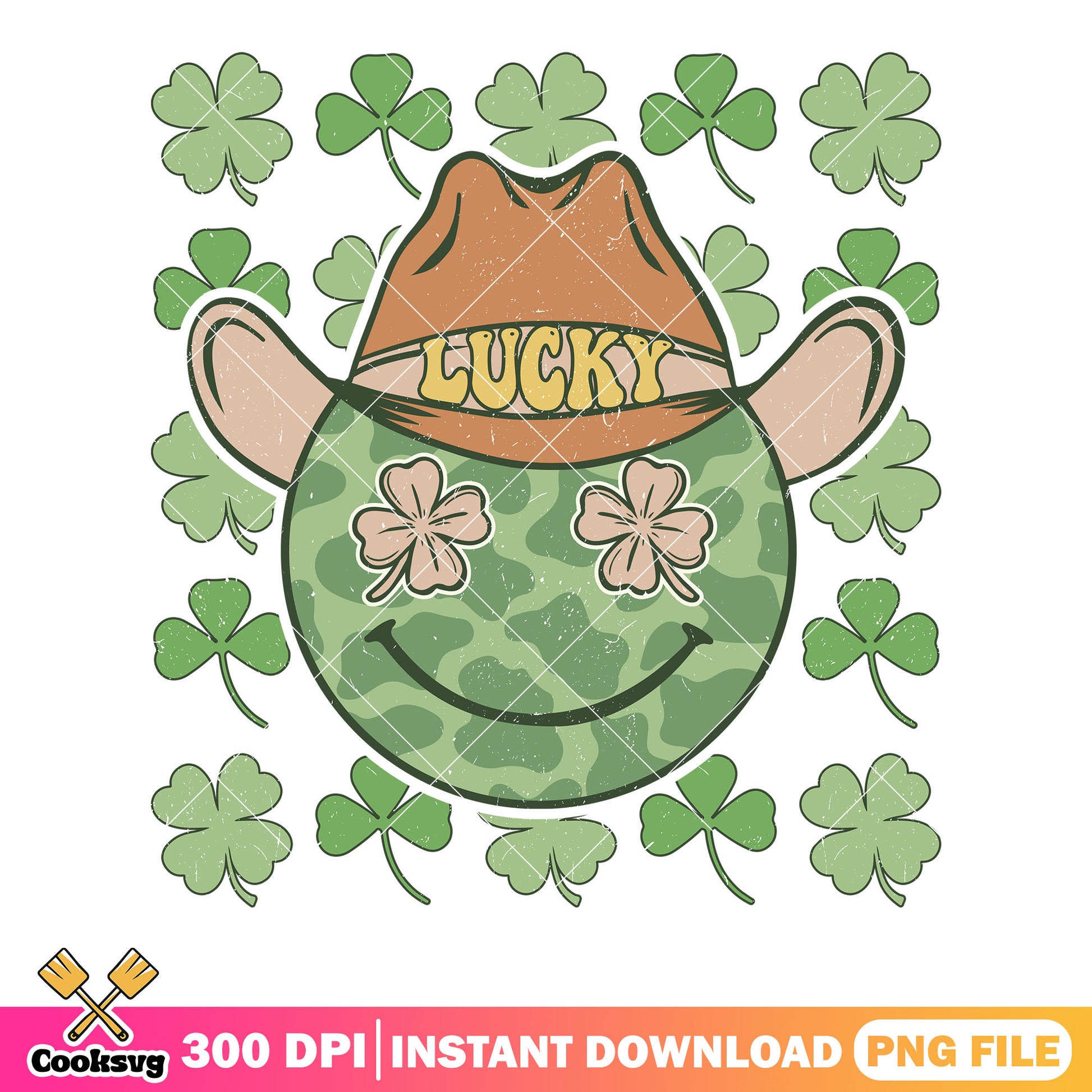 Lucky smiling face png, lucky vibes png, happy patricks day png